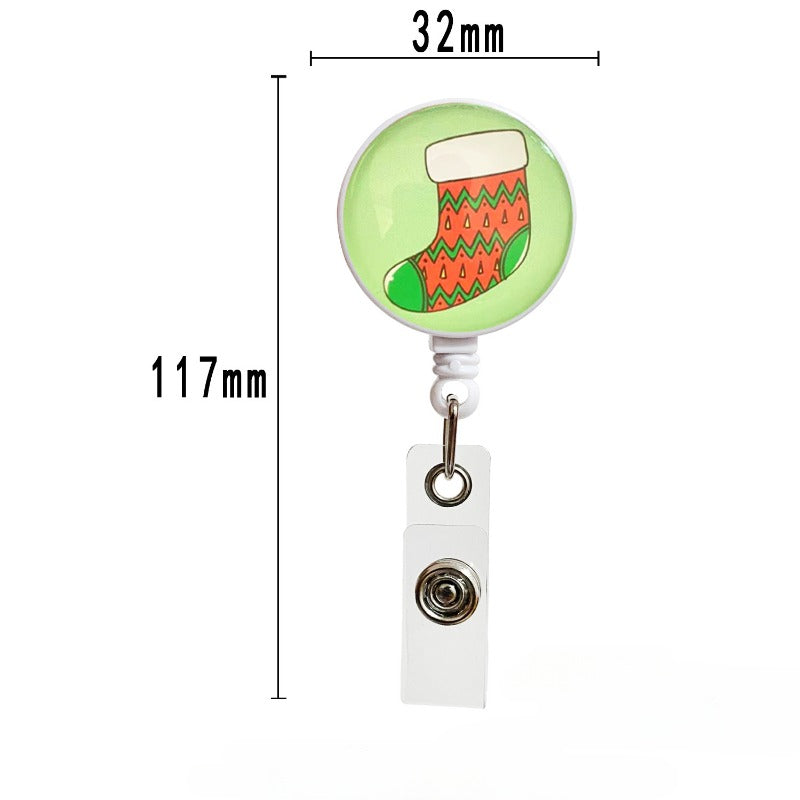 Wholesale Crystal Glass Christmas Stockings Telescopic Keychain